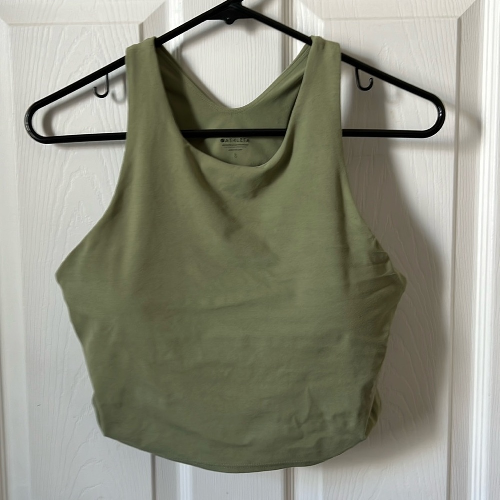 Athleta Conscious Crop Bra A-C Eucalyptus Olive